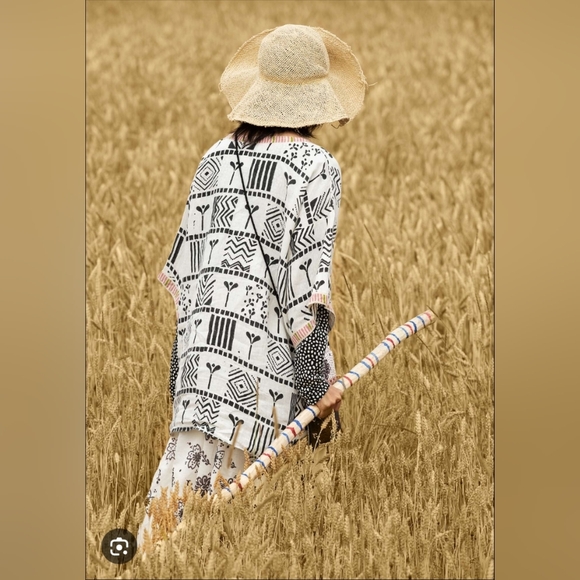 Gudrun Sjödén Tunic Dress Large Block Print Linen Lagenlook Art to Wear Scandi - Picture 14 of 15